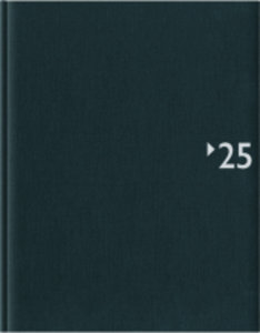 Wochenbuch anthrazit 2025 - Bürokalender 21x26,5 cm - 1 Woche auf 2 Seiten - 128 Seiten - mit Fadensiegelung - Leinenoptik - Notizbuch - 732-2621
