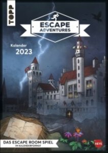 Escape Adventures Wochenplaner 2023. Großer Foto-Wandkalender zum Eintragen. Escape Room Rätsel-Kalender 2023 mit spannenden Spielen für jede Woche. 25x35 cm. Hochformat.