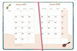 Rosina Wachtmeister Journal A5 Taschenkalender 2023. Schön illustrierter Buch-Kalender mit Punktraster, Gummiband und Lesebändchen. Terminkalender 2023 mit 224 Seiten.