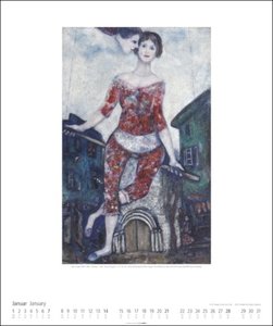 Marc Chagall Kalender 2024. Kunstvoller Wandkalender mit farbenprächtigen Meisterwerken des 20. Jahrhunderts. Großer Kunst-Kalender 2024. 46x55 cm. Hochformat