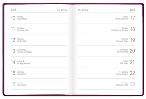 Taschenkalender bordeaux 2025 - Büro-Kalender 8,3x10,7 - 1W/1S - flexibler Kunststoffeinband - 650-1011-1
