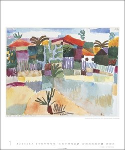 Die Tunisreise Edition Kalender 2024. Aquarelle und Ölbilder von Paul Klee und August Macke in einem großen Wandkalender. Kunstkalender Großformat 46x55 cm