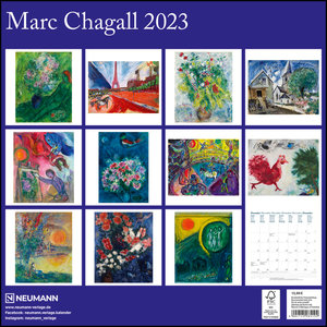 Marc Chagall 2023 - Wand-Kalender - Broschüren-Kalender - 30x30 - 30x60 geöffnet - Kunst-Kalender