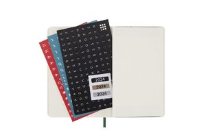 Moleskine 12 Monate Tageskalender 2024, Pocket/A6, Myrtengrün