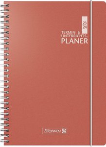 Termin-/Unterrichtsplaner 2023/2024, Ringbuch-Kalender mit Einlage, Überformat A4: 23 x 29,7 cm, korall