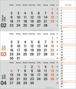 times&more 3-Monatsplaner, orange 2026