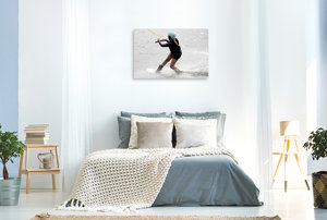 Premium Textil-Leinwand 90 cm x 60 cm quer Wakeboarderin