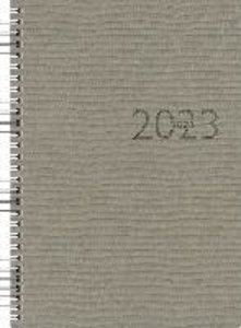 rido/idé 7023036803  Wochenkalender  Buchkalender  2023  Modell studioplan int.  2 Seiten = 1 Woche  Blattgröße 16,8 x 24 cm  Kunstleder-Einband Tejo  grau