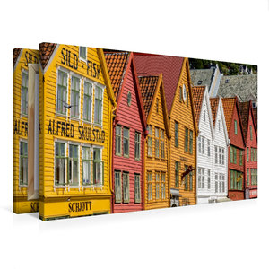 Premium Textil-Leinwand 75 cm x 50 cm quer Bryggen, Bergen