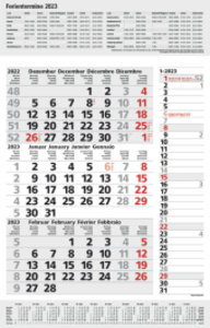 3-Monats-Planer Combi Grau 2023