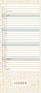 All About Orange 2025 – Planer mit variabler Spaltenzahl – Modernes Pattern-Design – Format 22 x 49,5 cm