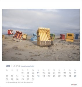 Nordseeküste Postkartenkalender 2024. Fotokalender im Postkartenformat, der die Reiselust entfacht. Schöne Nordsee-Fotos in einem Tischkalender zum Aufstellen oder Aufhängen. Kleiner Kalender 2024.