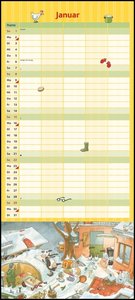 Die Kuh Lieselotte Familienkalender 2023 – Von Alexander Steffenmeier – Familienplaner mit 5 Spalten – Format 22 x 49,5 cm