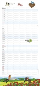 Der Sylter Familienplaner 2023. Familienkalender mit 5 Spalten. Liebevoll illustrierter Familien-Wandkalender mit Schulferien. Sylt-Kalender 2023.