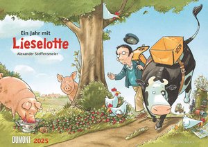 Die Kuh Lieselotte 2025 - Erfunden und illustriert von Alexander Steffensmeier - Wandkalender für Kinder - Format 42 x 29,7 cm