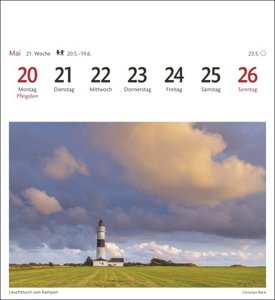 Sylt Sehnsuchtskalender 2024. Reise-Kalender mit 53 Postkarten voll traumhafter Urlaubs-Fotos. Sylt für den Schreibtisch in einem Wochenkalender