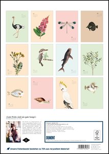 Wandkalender »Menagerie« 2023 – Historische Tier- und -Pflanzen-Zeichnungen modern interpretiert – Von 30x40 – 29,7 x 42 cm – Mit Spiralbindung