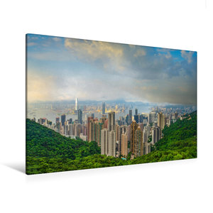 Premium Textil-Leinwand 120 cm x 80 cm quer Ein Motiv aus dem Kalender Hongkong Bilder einer Metropole