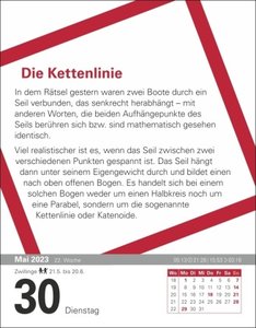 Der Mathematik-Kalender Tagesabreißkalender 2023. Knifflige Rätsel und spannende Anekdoten aus der Geschichte der Mathematik in einem kleinen Kalender. Tischkalender für Mathefans. Auch zum Aufhängen.