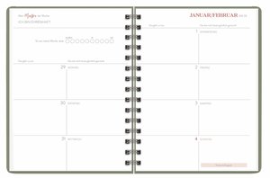 Love Spiral-Kalenderbuch A5. Taschenkalender 2024 mit Spiralbindung und viel Platz für Termine. Praktischer Buch-Kalender für Termine und To-dos. Mit Gummiband und Stickerbögen.
