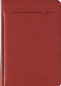 Buchkalender Tucson rot 2023 - mit Registerschnitt - Büro-Kalender A5 - 1 Tag 1 Seite - 416 Seiten - Tucson-Einband - Alpha Edition