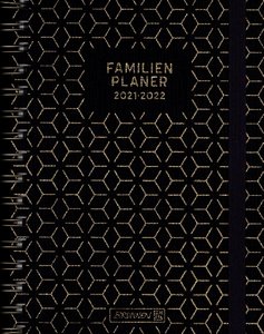 Familienplaner Gold-Y, 18 Monate 2021-2022, Kunststoff-Einband grau