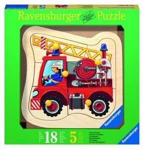 Ravensburger 03664 - Feuerwehrauto, Holzpuzzle, 5 Teile