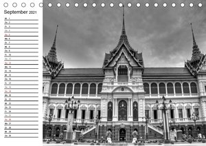 Bangkok Impressionen in Schwarz Weiß (Tischkalender 2021 DIN A5 quer)