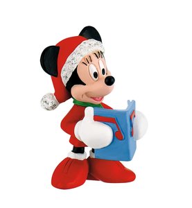 Bullyland 15074 - Walt Disney Mickey Weihnachten - Micky und Minnie im Weihnachtskostüm, Spielfigurenset, 2tlg.