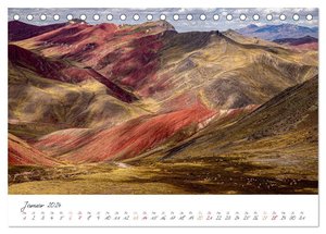 Palccoyo - Der neue Rainbow Mountain in Peru (Tischkalender 2024 DIN A5 quer), CALVENDO Monatskalender