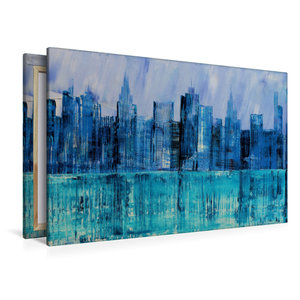 Premium Textil-Leinwand 120 cm x 80 cm quer New York zur blauen Stunde
