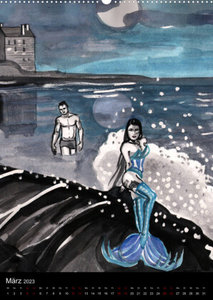 Mermaids, Pearls & Pirates. Sirenen, Perlen und Piraten. Phantasien mit Meeresrauschen (Premium, hochwertiger DIN A2 Wandkalender 2023, Kunstdruck in Hochglanz)