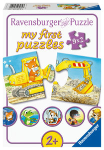 Ravensburger Kinderpuzzle - 03074 Tierische Baustelle - Schaumstoff-Puzzle mit 9x2 Teilen, My first puzzle für Kinder ab 10 Monaten