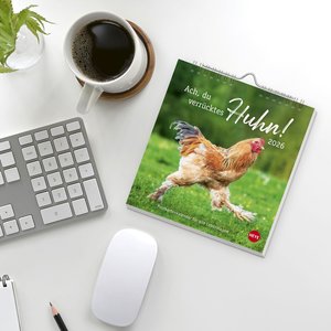 Hühner Postkartenkalender 2026