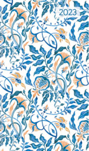 Ladytimer Slim Blue Flowers 2023 - Taschen-Kalender 9x15,6 cm - Blumen - Weekly - 128 Seiten - Notiz-Buch - Alpha Edition