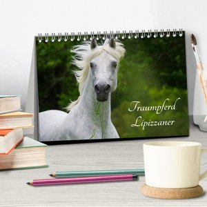 Traumpferd Lipizzaner (Tischkalender 2024 DIN A5 quer), CALVENDO Monatskalender