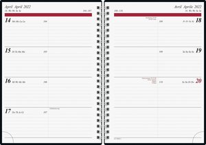 Wochenkalender Modell Timing 1, 2022 A5, PP-Einband schwarz