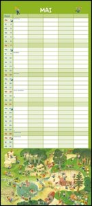 Ali Mitgutsch Familienkalender 2023 – Wandkalender – Familienplaner mit 5 Spalten – Format 22 x 49,5 cm