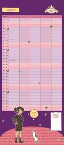 Schule der magischen Tiere Familienkalender 2025 - Wandkalender - Familienplaner mit 5 Spalten - Format 22 x 49,5 cm