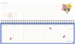 Marjolein Bastin: Wochenquerplaner 2024. Übersichtlicher Umklapp-Kalender 2024 mit zarten Naturillustrationen. Kalender für Schreibtisch oder Wand mit Wochenkalendarium.