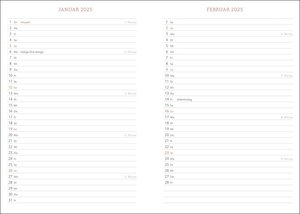 Tages-Kalenderbuch A6 2024. Schwarzer Terminkalender mit Schulferien und Feiertagen. Buch-Kalender mit Lesebändchen und Gummiband. Taschenkalender 2024 zum Planen von Terminen.