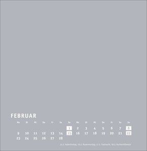 Premium-Bastelkalender silbergrau groß 2026
