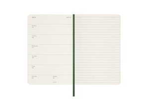 Moleskine 12 Monate Wochen Notizkalender 2024, Pocket/A6, Myrtengrün