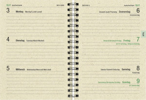 Taschenkalender Graspapier 2023 - Bürokalender 10x14 cm - 1 Woche auf 2 Seiten - robuster Kartoneinband - Wochenkalender - Notizheft - 639-0640