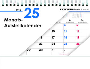 Monats-Aufstellkalender 2025 - 20x15 cm - 1 Monat auf 1 Seite - 4-sprachiges Kalendarium - inkl. Jahresübersicht - Monatsplaner - 985-0000