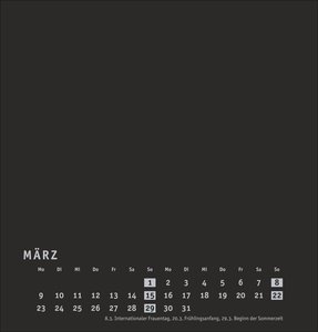 Premium-Bastelkalender schwarz mittel 2026