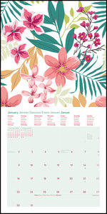 GreenLine Floral 2023 - Wand-Kalender - Broschüren-Kalender - 30x30 - 30x60 geöffnet - Blumen