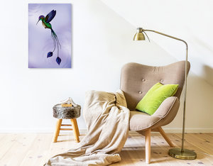 Premium Textil-Leinwand 50 cm x 75 cm hoch Kolibri
