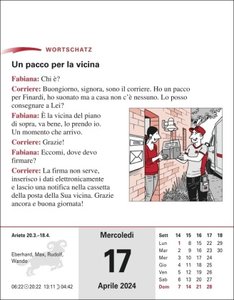Italienisch Sprachkalender 2024. In nur 10 Minuten täglich Grundkenntnisse verbessern mit dem Tisch-Kalender zum Aufstellen oder Aufhängen. Tageskalender mit kurzen Sprachlektionen