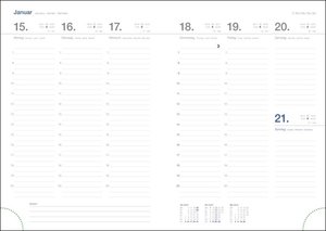 Cheftimer A5 mit Wochenkalender. Schwarzer Terminkalender 2024. Buch-Kalender mit Lesebändchen und Eckperforation. Wattierter Taschenkalender zum Planen von Terminen.